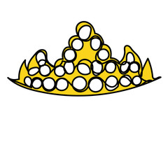 isolated, simple golden silhouette diadem, icon