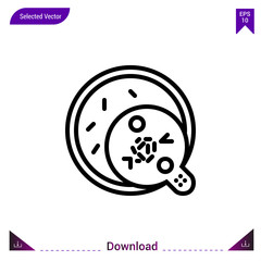 bacteria icon vector . Best modern, simple, isolated, application ,medical icons, logo, flat icon for website design or mobile applications, UI / UX design vector format