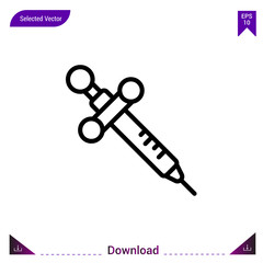 syringe medical icon vector . Best modern, simple, isolated, application ,medical icons, logo, flat icon for website design or mobile applications, UI / UX design vector format