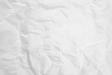 White crumpled paper texture background.	