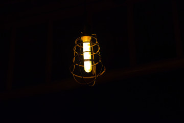 Dim Light inside the dark room in Bali Indonesia, Room with dim light