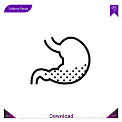 stomach icon vector . Best modern, simple, isolated, application ,medical icons, logo, flat icon for website design or mobile applications, UI / UX design vector format