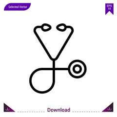 stethoscope icon vector . Best modern, simple, isolated, application ,medical icons, logo, flat icon for website design or mobile applications, UI / UX design vector format