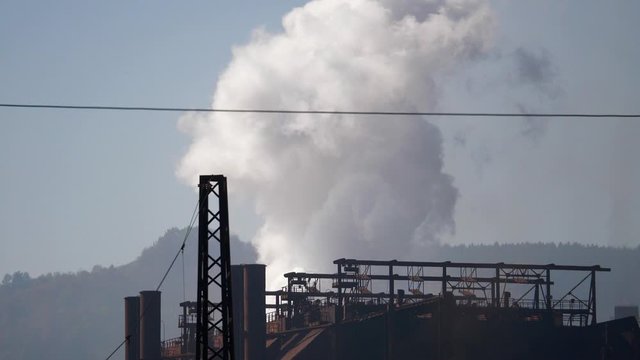 Footage of an atmospheric polution from a factory