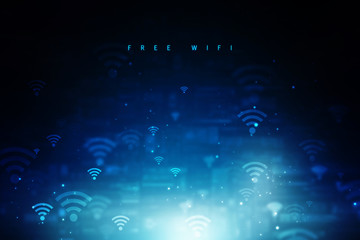 2d illustration WiFi symbol