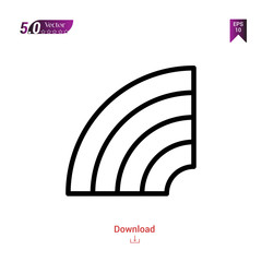 Outline rainbow icon. rainbow icon vector isolated on white background. Graphic design, material-design,weather icons mobile application, logo, user interface. EPS 10 format vector