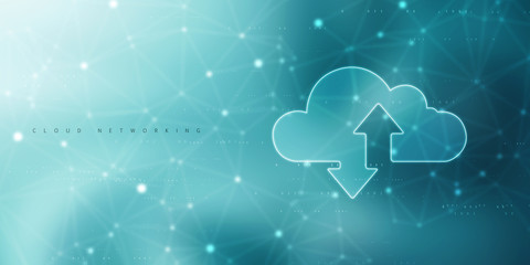 2d illustration Cloud with uploading downloading arrow 