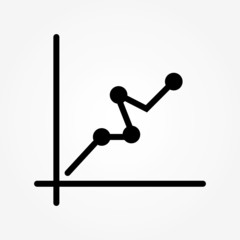 graph icon. simple outline graph vector icon. on white background.