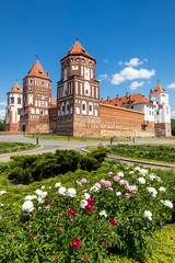 Mir Castle in a summer day, Belarus