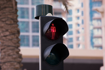 dubai red traffic light