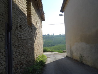 Narrow road leading to a hilly panoramic point