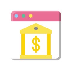 finance banking and money related bank building vector in flat design