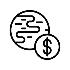 finance,  banking and money related dollar logo vector with lineal or editable stroke design