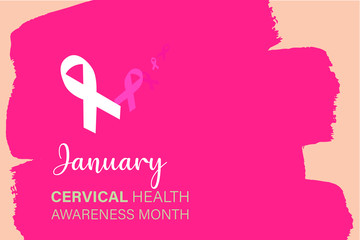 Cervical Health Awareness Month ribbon background vector