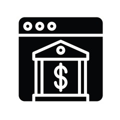 finance banking and money related bank building vector in solid style