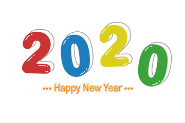 Happy new year 2020 greetings cards design