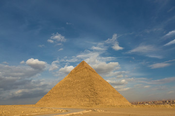 Fototapeta na wymiar Great pyramids on the plateau of Giza, Egypt, Africa.