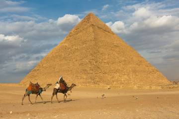 Great pyramids on the plateau of Giza, Egypt, Africa.