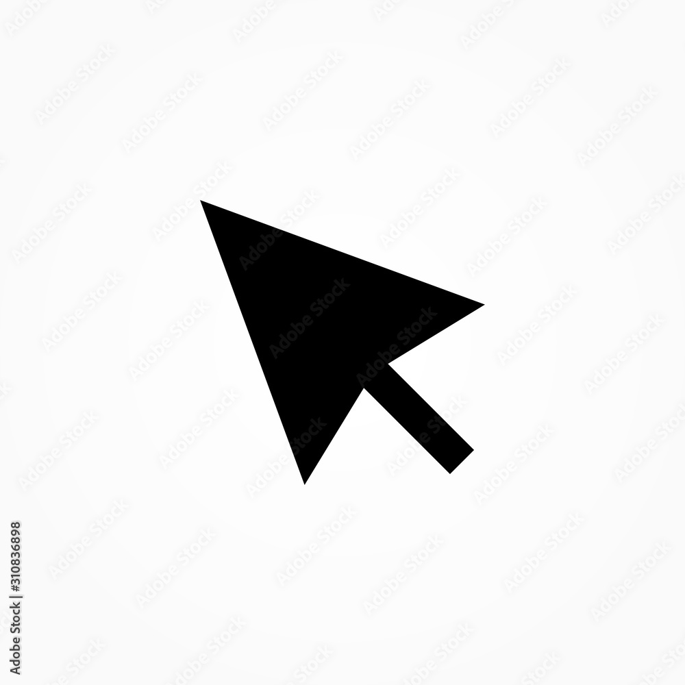 Poster arrow cursor, isolated pointer icon, vector illustration.