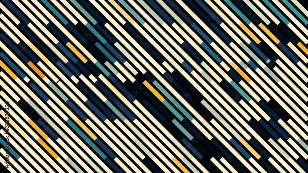 Aufkleber abstract diagonal rows of narrow lines with white light impulse moving along them. animation. colorf