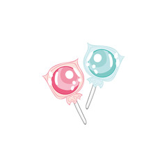 Lollipops. Isolated vector objects on a white background. Cartoon food.