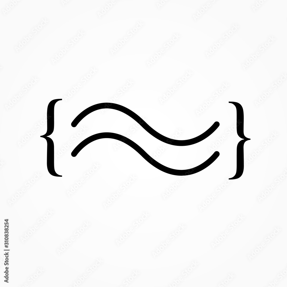 Poster line coding sign icon design