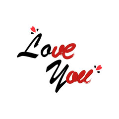 3d Handwritten lettering Happy Valentine day with hearts on background. Place for text. Vector illustration for Happy  Valentines, greeting card, wedding.