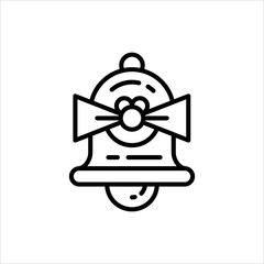 Obraz premium Christmas Bell Icon. Custom Line Bell Vector. Clean and Simple Icon Vector