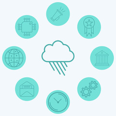 Fototapeta premium Rain vector icon sign symbol