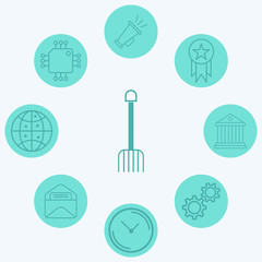 Rake vector icon sign symbol