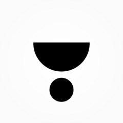 half circle icon. circle sign icon design