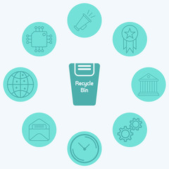 Recycle bin vector icon sign symbol