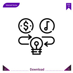 intellectual-property icon vector . Best modern, simple, isolated, application ,passive-incomes icons, logo, flat icon for website design or mobile applications, UI / UX design vector format
