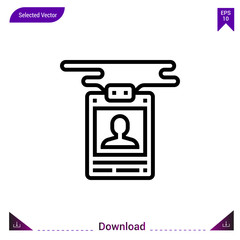 id-card icon vector . Best modern, simple, isolated, application ,journalist icons, logo, flat icon for website design or mobile applications, UI / UX design vector format