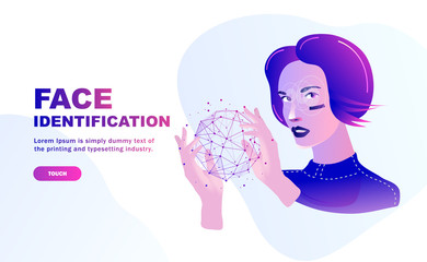 Hand touch  future  scanning systems. Innovations identifications and computers biometric technology software industry. Personal encryption protection.