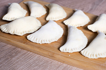 Homemade dumplings with cottage cheese
