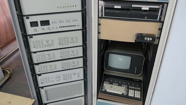 Old computing complex produced in 1970s -1980s. Top view