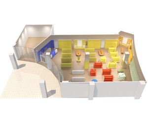 shopping mall, interior visualization, 3D illustration