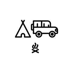 Camping outdoor icons