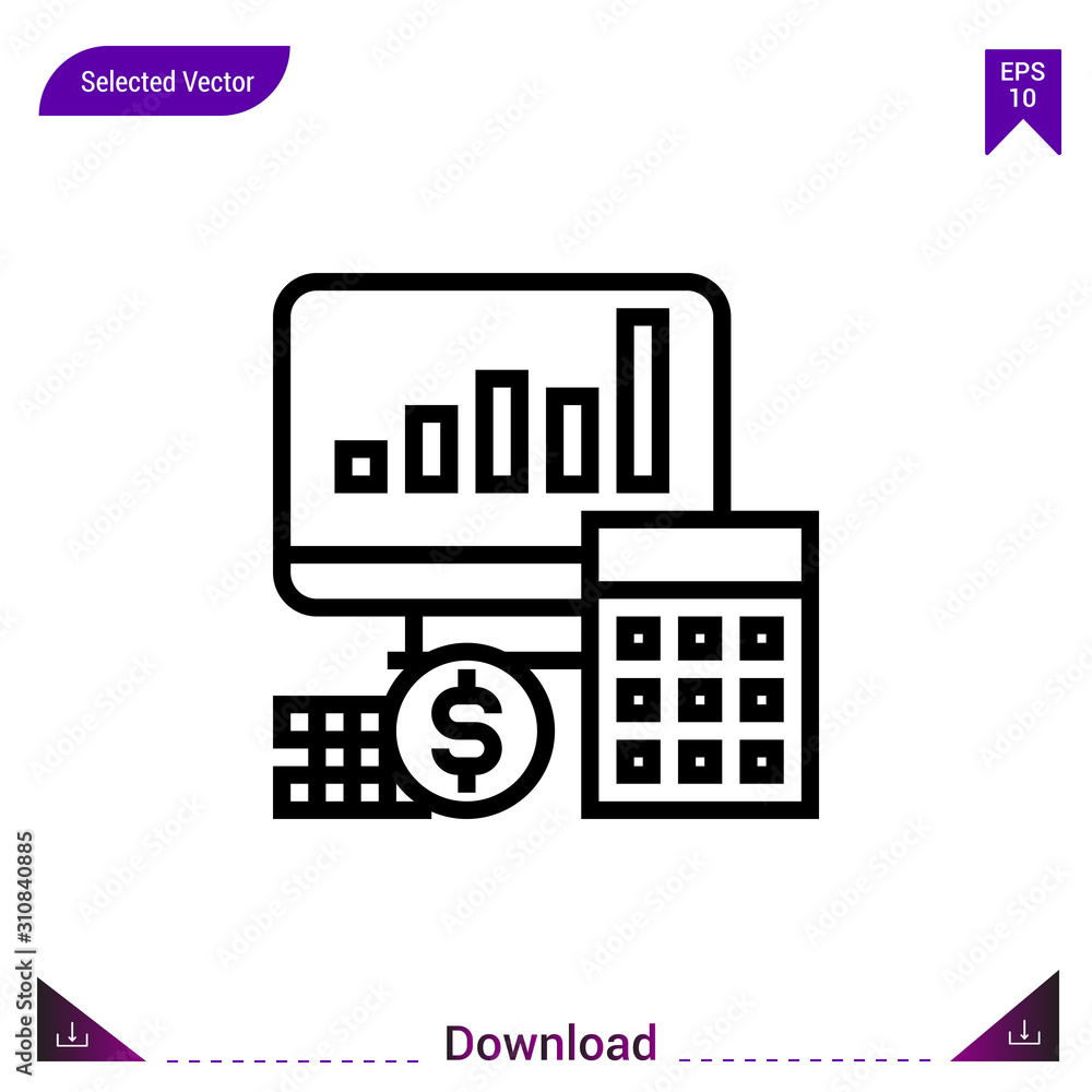 Poster analytics icon vector . best modern, simple, isolated, application ,statistical-analysis icons, logo