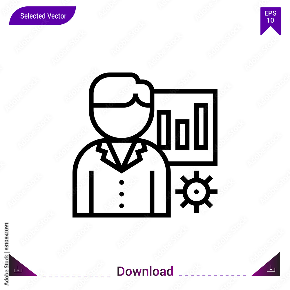 Poster analysis icon vector . best modern, simple, isolated, application ,statistical-analysis icons, logo,