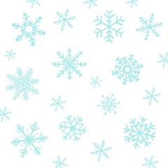 Fototapeta na wymiar set of snowflakes on blue background