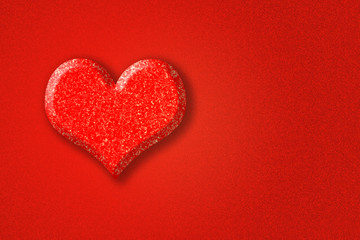 red festive background for Valentine's Day card