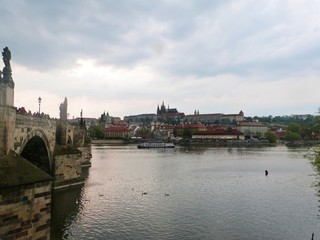 Castle on the river, Panorama of the city - Prague, Czech 