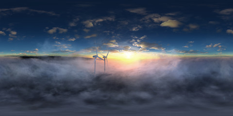 fog covers the land
