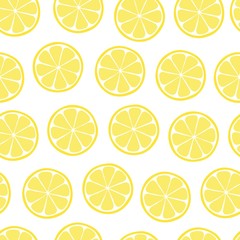 Lemon seamless pattern. Lemon slice on white background. Can be used for wallpaper, fabric, wrapping paper. Vector simple illustration - 310844817