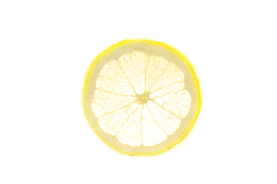 sliced lemon sliced on a white background isolate