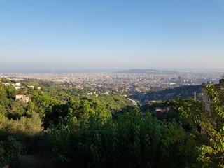 View on Barcelona (Spain) from Tibidabo Mountain