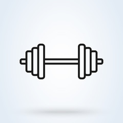 Dumbbell and Barbell line. Simple vector modern icon design illustration.