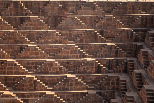 Chand Bawri, Step Well in Abhaneri town, at the Rajasthan region in India.